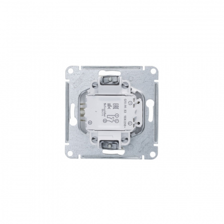 GLOSSA Выключатель двухклавишный с подсветкой схема 5а платина Systeme Electric GSL001253