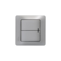 GLOSSA Выключатель двухклавишный с подсветкой схема 5а платина Systeme Electric GSL001253