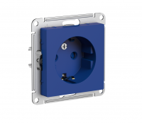 ATLASDESIGN РОЗЕТКА с заземлением со шторками, 16А, механизм, АКВАМАРИН Systeme Electric ATN001145