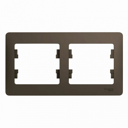 GLOSSA Рамка 2 поста горизонтальная шоколад Systeme Electric GSL000802