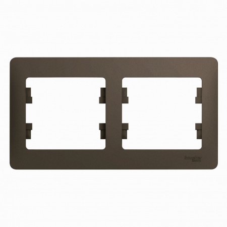 GLOSSA Рамка 2 поста горизонтальная шоколад Systeme Electric GSL000802