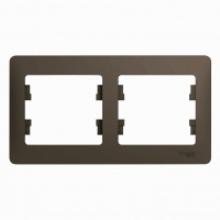 GLOSSA Рамка 2 поста горизонтальная шоколад Systeme Electric GSL000802
