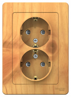 BLANCA скрытой установки розетка двойная с заземлением со шторками, 16А, 250В, ясень Systeme Electric BLNRS001125