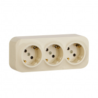 Quteo розетка тройная с заземлением с защитными   шторками - 16 A - 250 В IP 20 - Слоновая кость Legrand/Daccord 782268