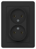 BLANCA скрытой установки розетка двойная без заземления без шторок, 16А, 250В, антрацит Systeme Electric BLNRS000026