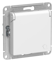 ATLASDESIGN РОЗЕТКА с заземл. со шторками с крышкой, 16А, IP20, механизм, ЛОТОС Systeme Electric ATN001346