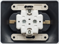 GLOSSA Розетка двойная с заземлением шоколад в сборе Systeme Electric GSL000824