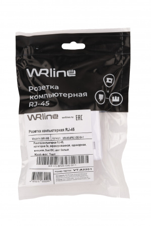 WR-WS-8P8C-C5E-SH-1 Розетка компьютерная RJ-45 категория 5e экранированная одинарная внешняя Dual IDC цвет белый WRline WRLine  505217
