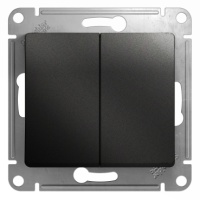 GLOSSA Выключатель двухклавишный сх.5 антрацит в рамку Systeme Electric GSL000751