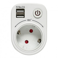 Блок розеточный (розетка 2P+E 16А 2 USB разъема 5В 2.1А) PROxima EKF SB-01