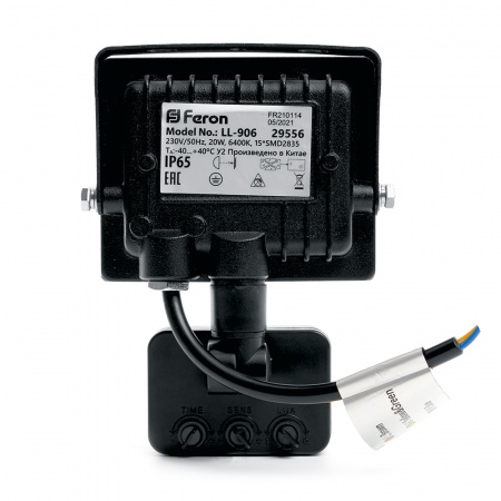 Прожектор светодиодный ДО-20w с ИК датчиком 6400K 1900Лм IP44 FERON LL-906 29556