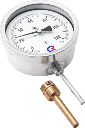 Термометр биметаллический радиальный БТ-52.211 0...120С 1/2' 64 кл.1.5 РОСМА 00000002644