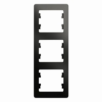 GLOSSA Рамка 3 поста вертикальная антрацит Systeme Electric GSL000707