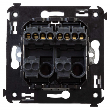 4412104 Avanti Выключатель двухклавишный в стену  Черный   матовый DKC 