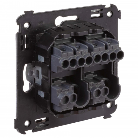 4412104 Avanti Выключатель двухклавишный в стену  Черный   матовый DKC 