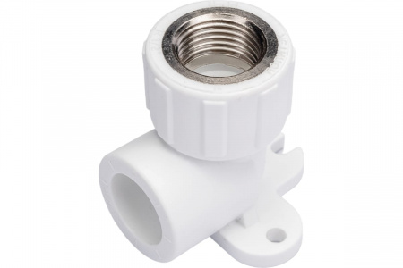 Водорозетка комбинированная 20х1/2' ВР полипропиленовая PPR белая с креплением Политэк 9400082012