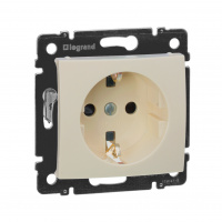 VALENA Розетка с заземлением со шторками в рамку слоновая кость Legrand/Daccord 774321