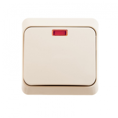 ЭТЮД Выключатель одноклавишный наружный с подсветкой бежевый сх.1 Systeme Electric BA10-005K