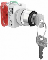 Переключатель AKS-2 22мм с ключом 2 позиции I-O черная ручка Dekraft 25053DEK