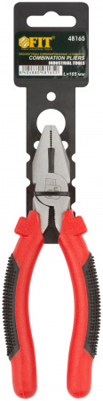 Плоскогубцы комбинированные ''Стандарт'' красно-черные пластиковые ручки, полированная сталь 165 мм FIT 48165