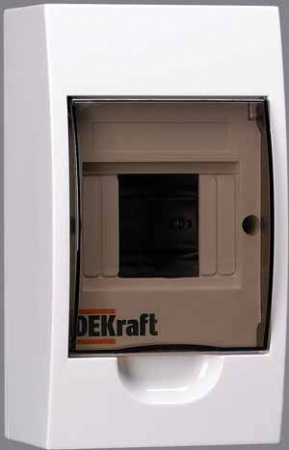 31008DEK Щит распределительный навесной ЩРн-П-4 IP41 пластиковый прозрачная дверь Dekraft 