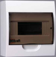 Щит распределительный навесной ЩРн-П-8 IP41 пластиковый прозрачная дверь Dekraft 31010DEK