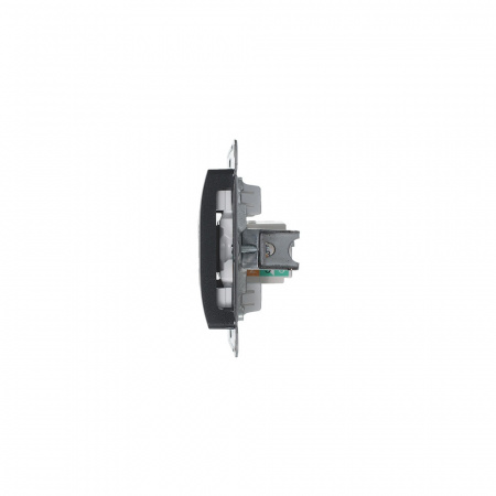 GLOSSA Розетка компьютерная RJ45 категория 5E антрацит в рамку Systeme Electric GSL000781K