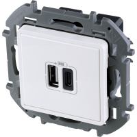 Зарядное устройство с двумя USB разьемами A C 240В/5В 3000мА INSPIRIA белый Legrand/Daccord 673760