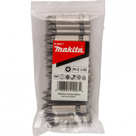B-26571 Насадка бита PH2, 50 мм, E-form (MZ), 50 шт. Makita 