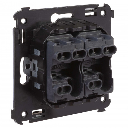 4402104 Avanti Выключатель двухклавишный в стену, Черный   квадрат DKC 