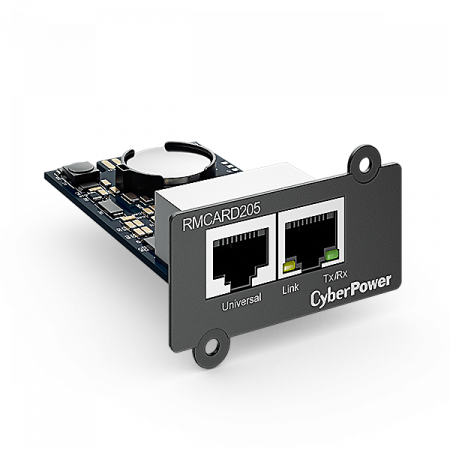Карта SNMP удаленного управления для серий OL,OLS, PR, OR, ПО PowerPanel Business Edition, совместимость с ENVIROSENSOR CyberPower RMCARD205 1000540712