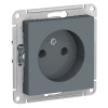 Розетка ATLASDESIGN без заземления 16А механизм грифель Systeme Electric ATN000741