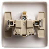 ХИТ скрытой установки Розетка с заземлением со шторками 16А, 250В, белый Systeme Electric RS16-136-B