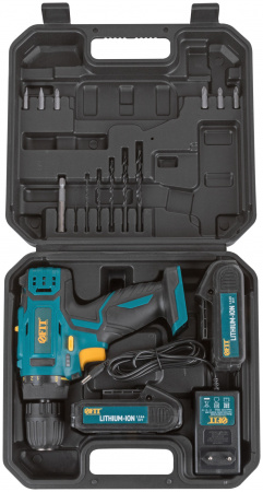 80189 Дрель-Шуруповерт акк. 18.0 В, 0-400/1450 об/мин, 29.0 Нм, 2 (Li-Ion) 1.3 Ач, 1.5 ч., рез. накл., кейс FIT 