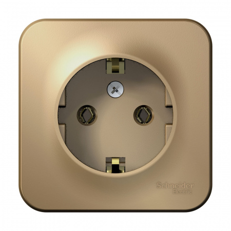 BLANCA Розетка наружная с заземлением без шторок с изолирующей пластиной, 16А, 250В, титан Systeme Electric BLNRA010114