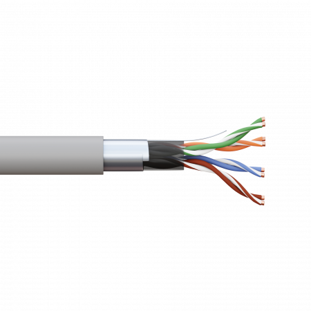 Кабель витая пара TERACOM PRO Cat.5E F/UTP 4 пары solid 24AWG оболочка PVC цвет серый (упак. 305м) EKF TRP-5EFTP-04PVC-GY-IN3