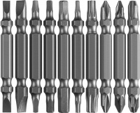 Набор бит длинные ''МХ-10'', Cr-V, двусторонние для шуруповерта в держателе 10 шт ЗУБР 26089-H10