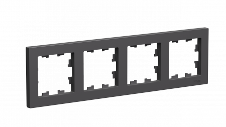 ATN001404 ATLASDESIGN 4-постовая РАМКА, универсальная, БАЗАЛЬТ Systeme Electric 