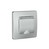 BLANCA С/У IP44 РОЗЕТКА с заземл. со шторк., с крышкой, 16А, 250В, АЛЮМИНИЙ Systeme Electric BLNRS441113