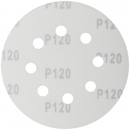 39666 Круги шлифовальные с отверстиями (липучка), алюминий-оксидные, 125 мм, 5 шт Р 120 FIT 