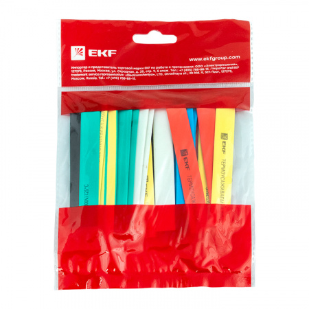 Трубка термоусаживаемая ТУТ нг 12/6 (7 цветов по 3шт) 100мм PROxima EKF tut-n-12