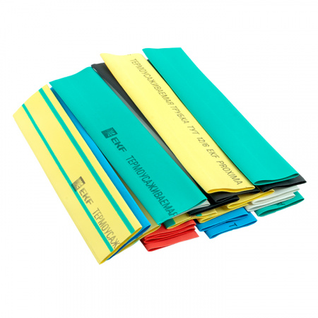 Трубка термоусаживаемая ТУТ нг 12/6 (7 цветов по 3шт) 100мм PROxima EKF tut-n-12