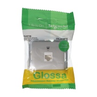 GLOSSA Розетка компьютерная RJ45 категория 5E механизм платина Systeme Electric GSL001281K