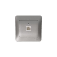 GLOSSA Розетка компьютерная RJ45 категория 5E механизм платина Systeme Electric GSL001281K