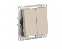 ATLASDESIGN переключатель двухклавишный, сх.6/2, 10АХ, механизм, ПЕСОЧНЫЙ Systeme Electric ATN001265