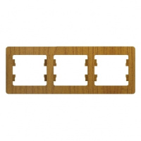 GLOSSA Рамка 3 поста горизонтальная дуб Systeme Electric GSL000503