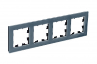 ATLASDESIGN NATURE 4-постовая РАМКА, НАТУРАЛЬНОЕ СТЕКЛО, ГРИФЕЛЬ Systeme Electric ATN360704