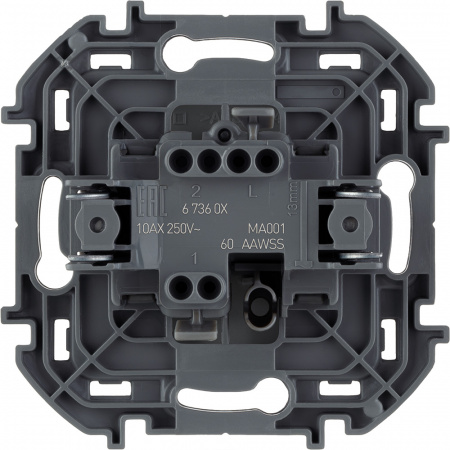 673602 Выключатель одноклавишный - Legrand Inspiria - 10А 250В безвинтовые зажимы - алюминий Legrand/Daccord 