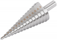 Сверло ступенчатое HSS (Р6М5) по металлу, 15 ступеней, 4-32 мм FIT 36400