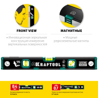 Магнитный уровень с зеркальным глазком 400 мм KRAFTOOL 34785-40